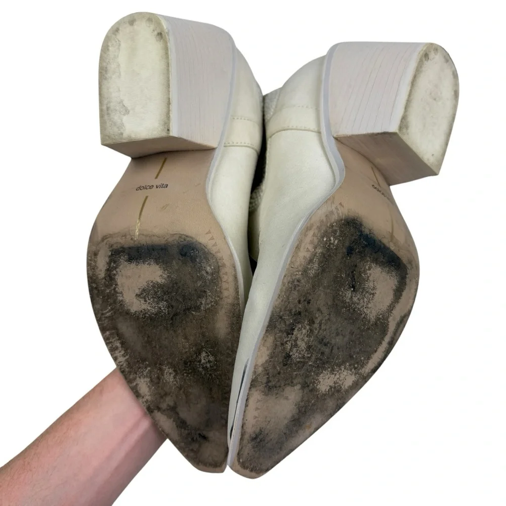 Anthropologie White Ankle Boots - Picture 7 of 9
